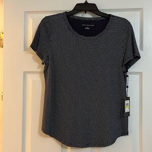 Tommy Hilfiger navy and white polka dot shirt size M